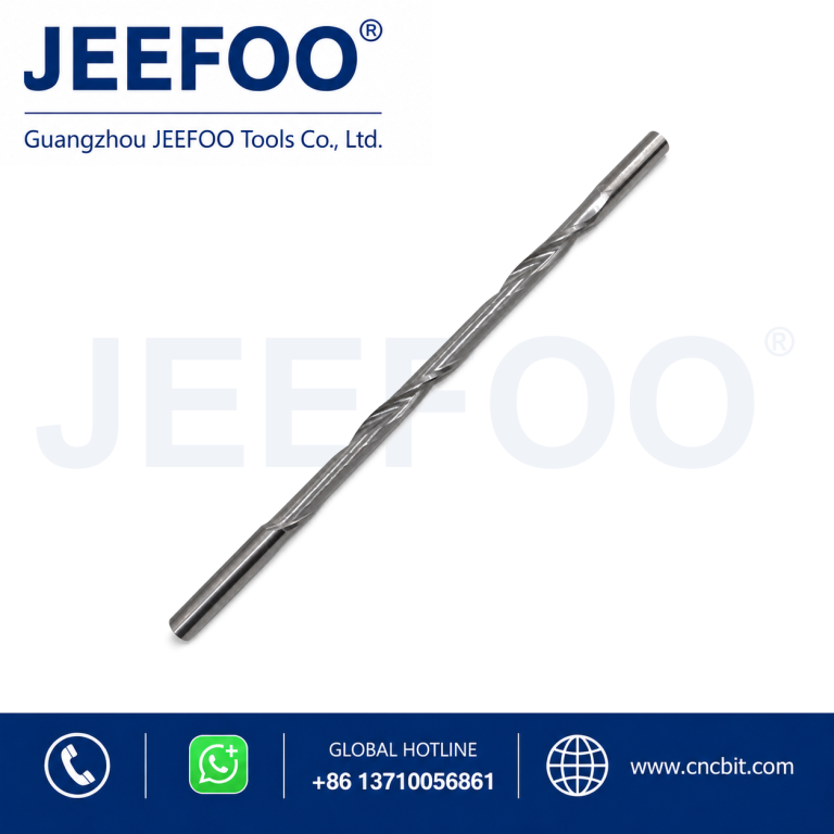 Double Head Single Flute Carbide End Mill, High Precision CNC Router Bit for Solid Wood Cutting product image
