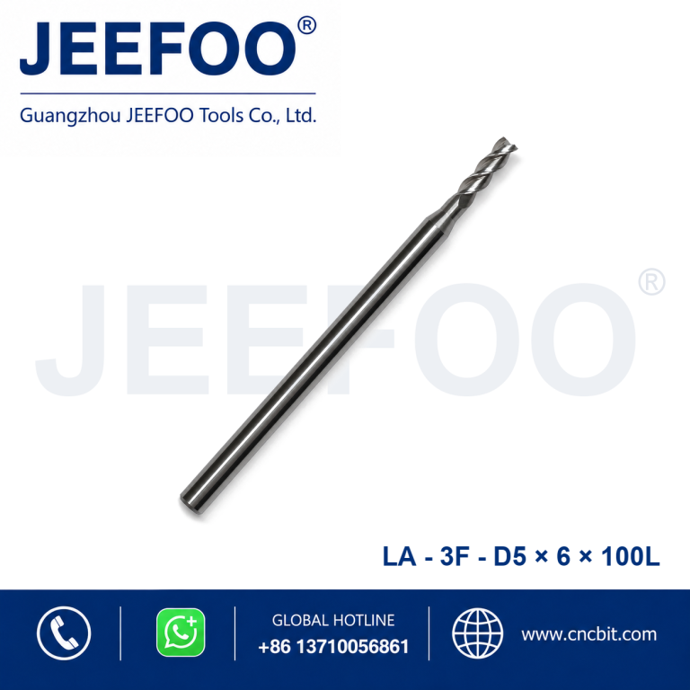 5x6x100L 3-Flute Aluminum Square End Mill for Deep CNC Routing