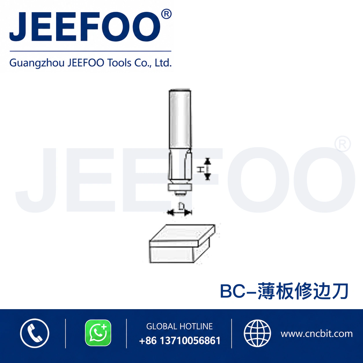 BC Bearing Guided Trimming Cutter schematic product image