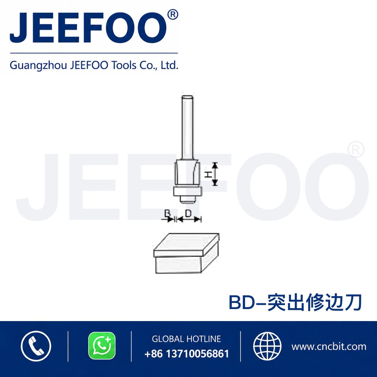 BD Bearing Guided Trimming Cutter schematic product image