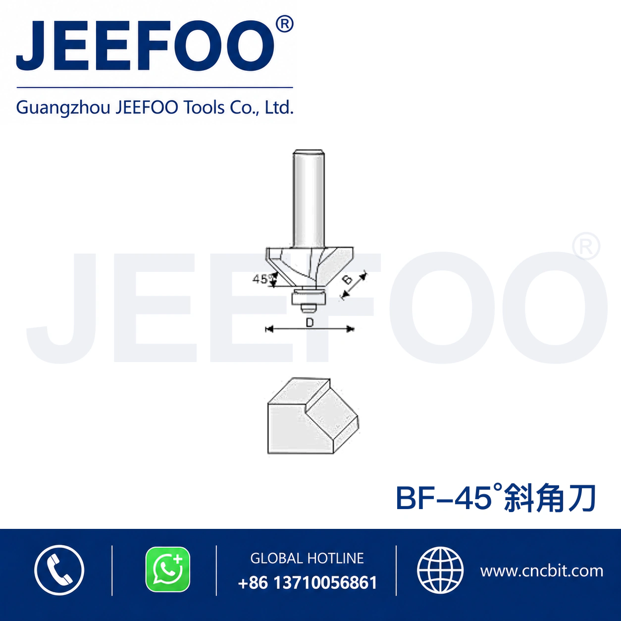 BF Bearing Guided Trimming Cutter schematic product image