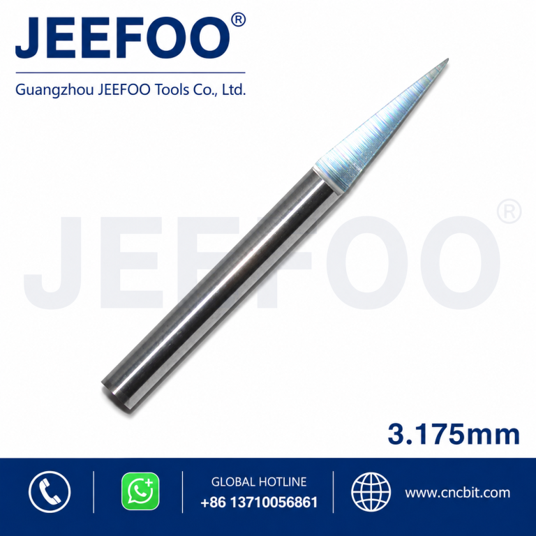 3.175mm Flat Bottom Wood Engraving Router Bits, Sharp Solid Carbide Tool on 3D Woodworking Relief Machining product image