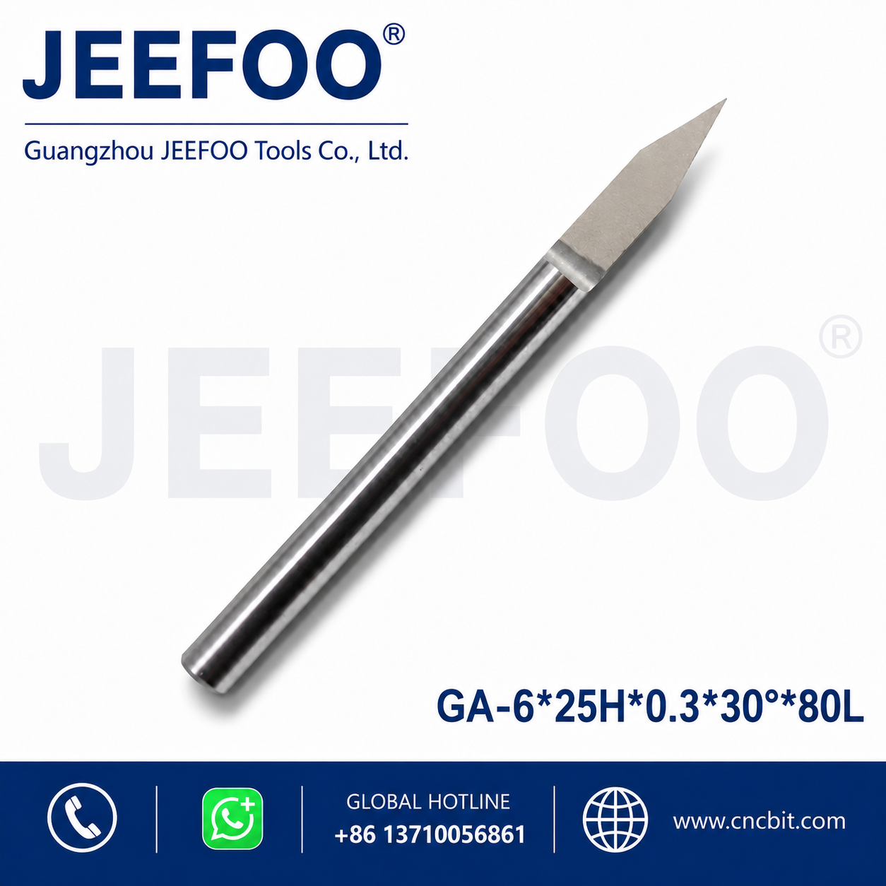 6mm flat bottom engraving bit from Guangzhou with 0.3mm tip