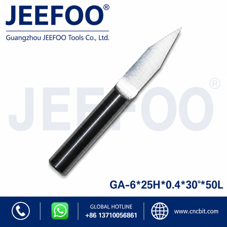 6*30degree*0.4*25H*50L Flat Bottom Wood Engraving Router Bits, Sharp Solid Carbide Tool on 3D Woodworking Relief Machining product image