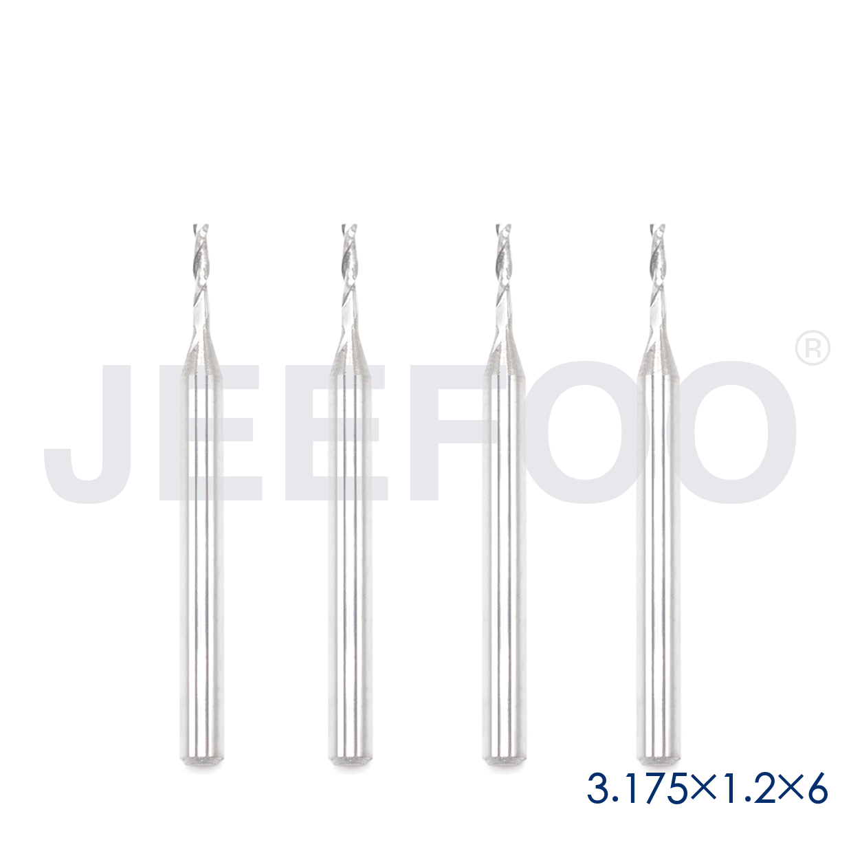 3.175x1.2x6 Two Spiral Flute Bits solid carbide end mill