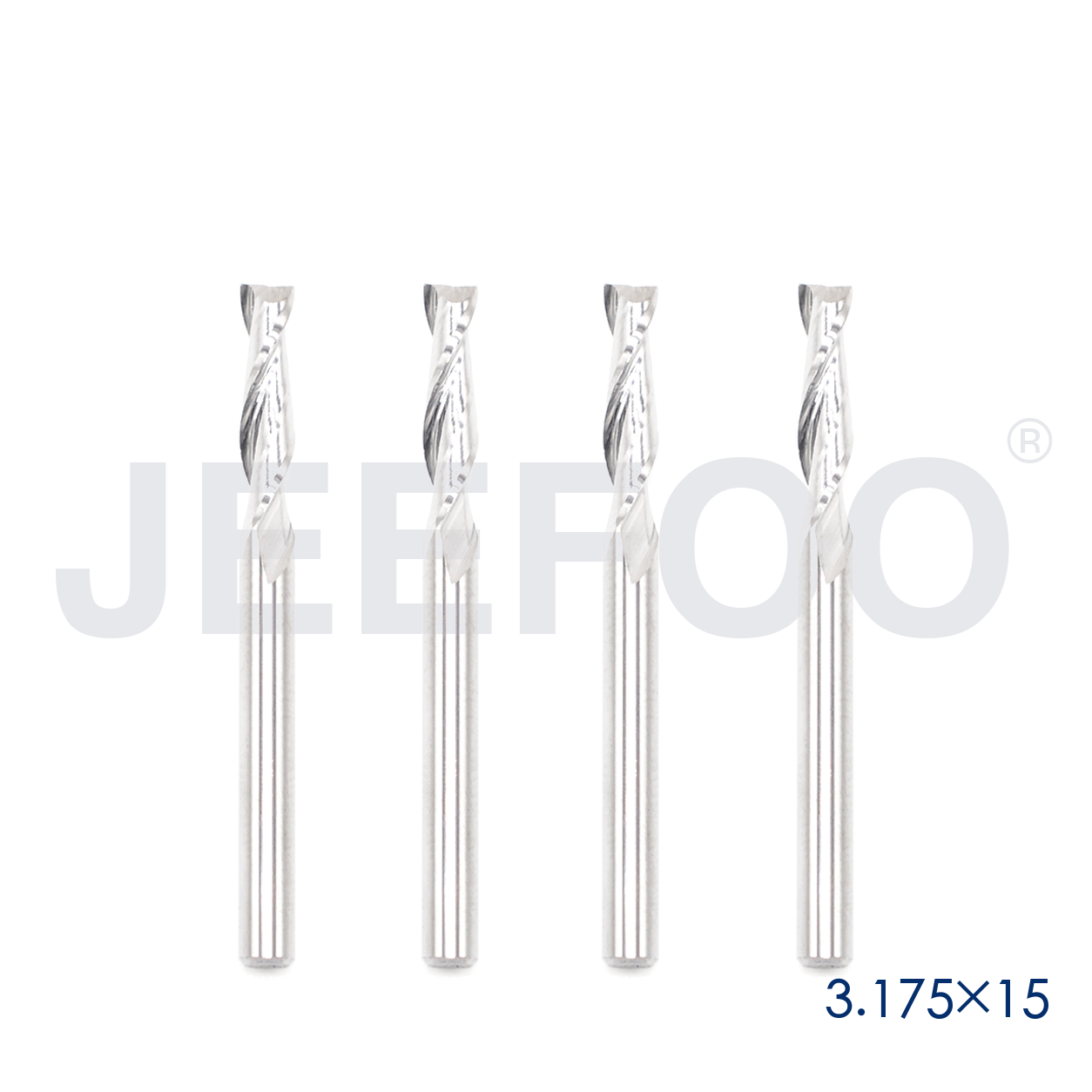 3.175x15 Two Spiral Flute Bits solid carbide end mill