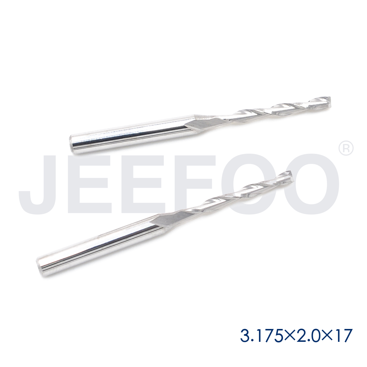 3.175x2.0x17 double flute CNC cutting tool