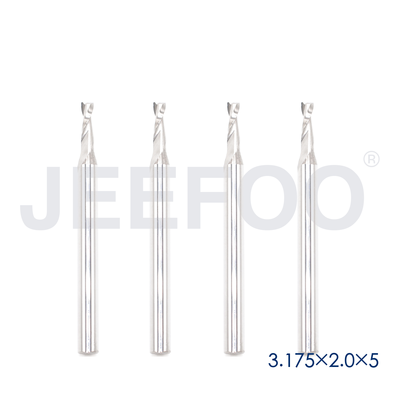 3.175x2.0x5 Two Spiral Flute Bits solid carbide end mill