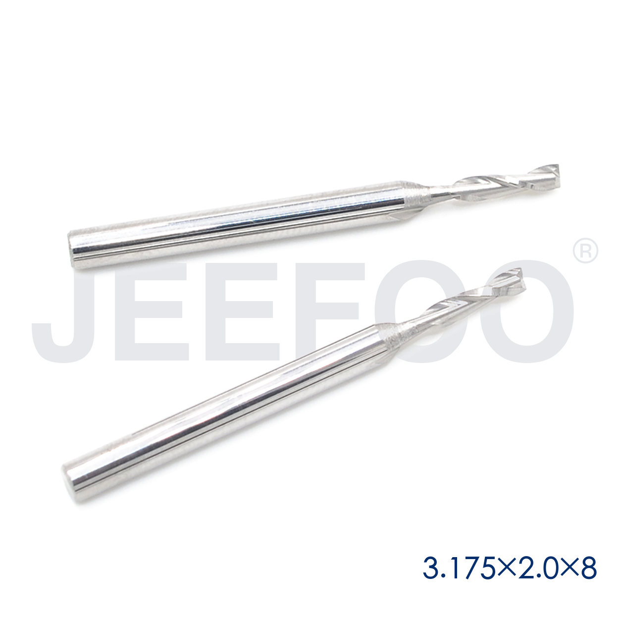 3.175x2.0x8 double flute CNC cutting tool