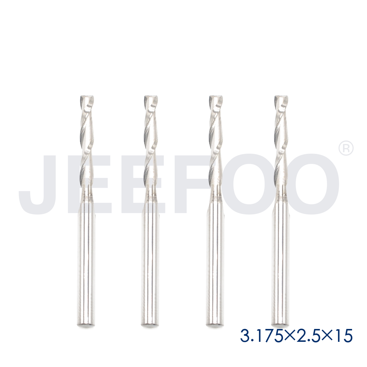 3.175x2.5x15 Two Spiral Flute Bits solid carbide end mill