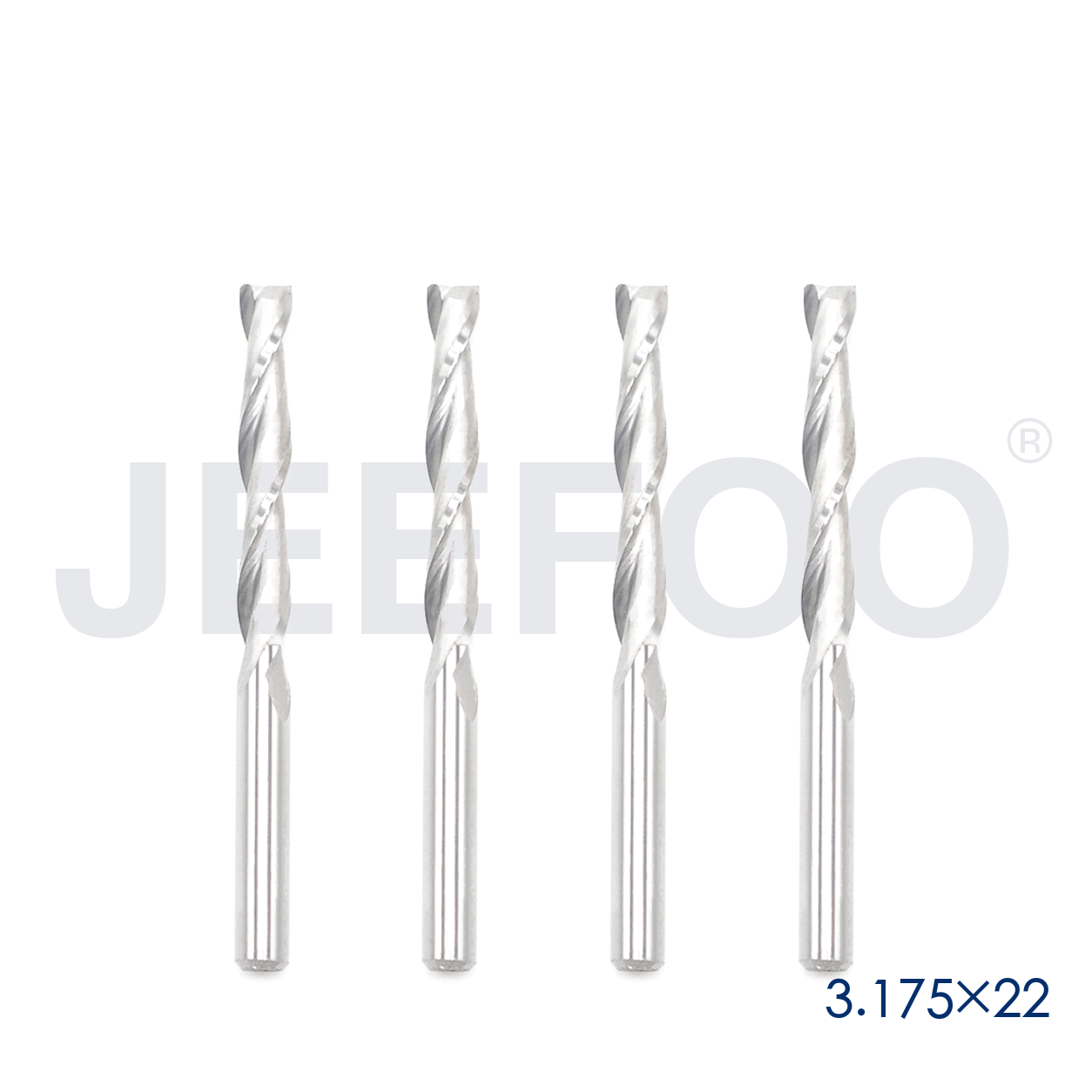 3.175x22 Two Spiral Flute Bits solid carbide end mill