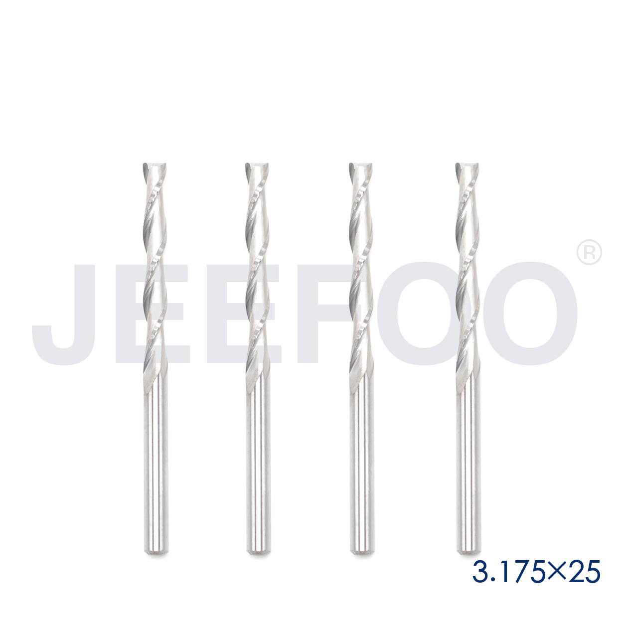 3.175x25 Two Spiral Flute Bits solid carbide end mill