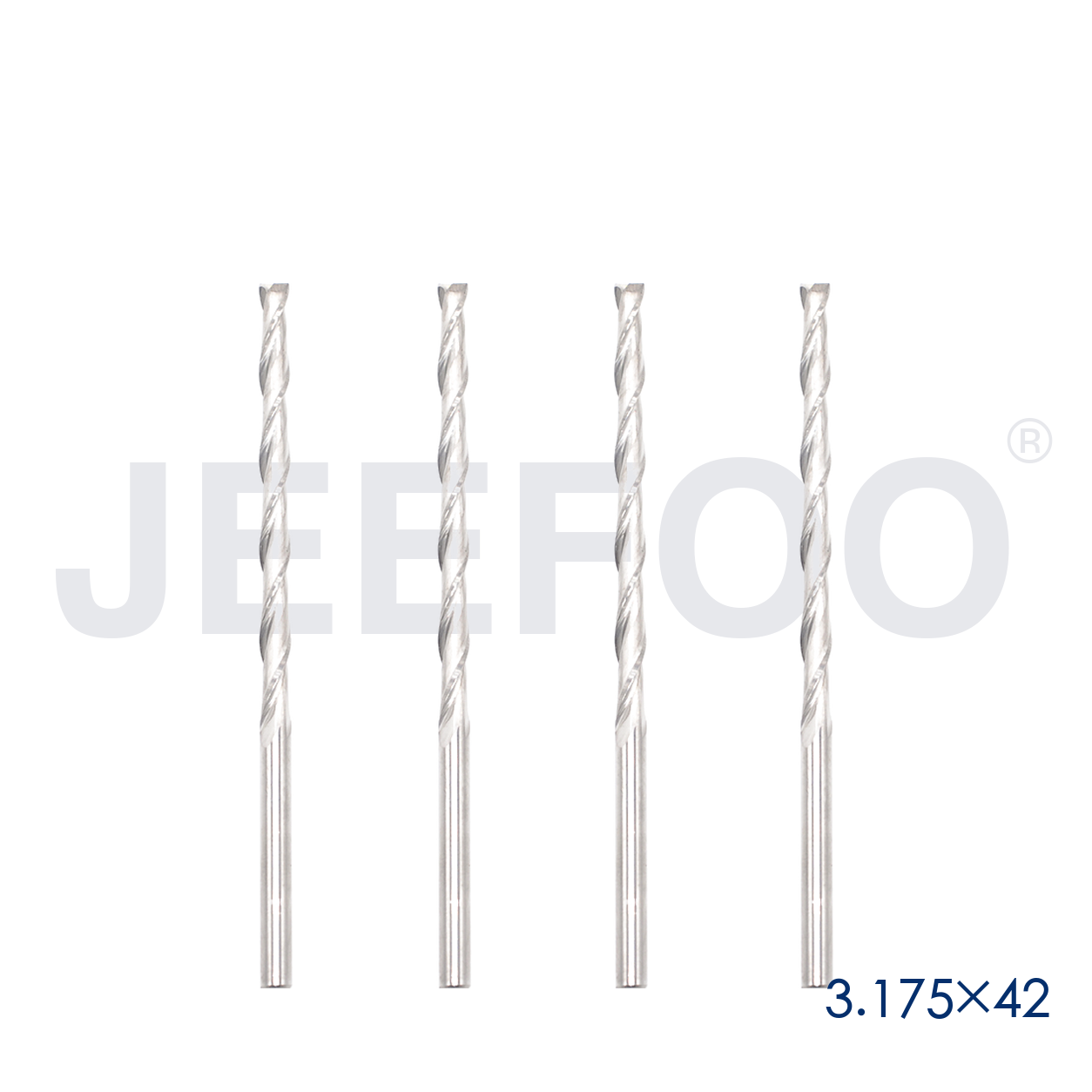 3.175x42 Two Spiral Flute Bits solid carbide end mill