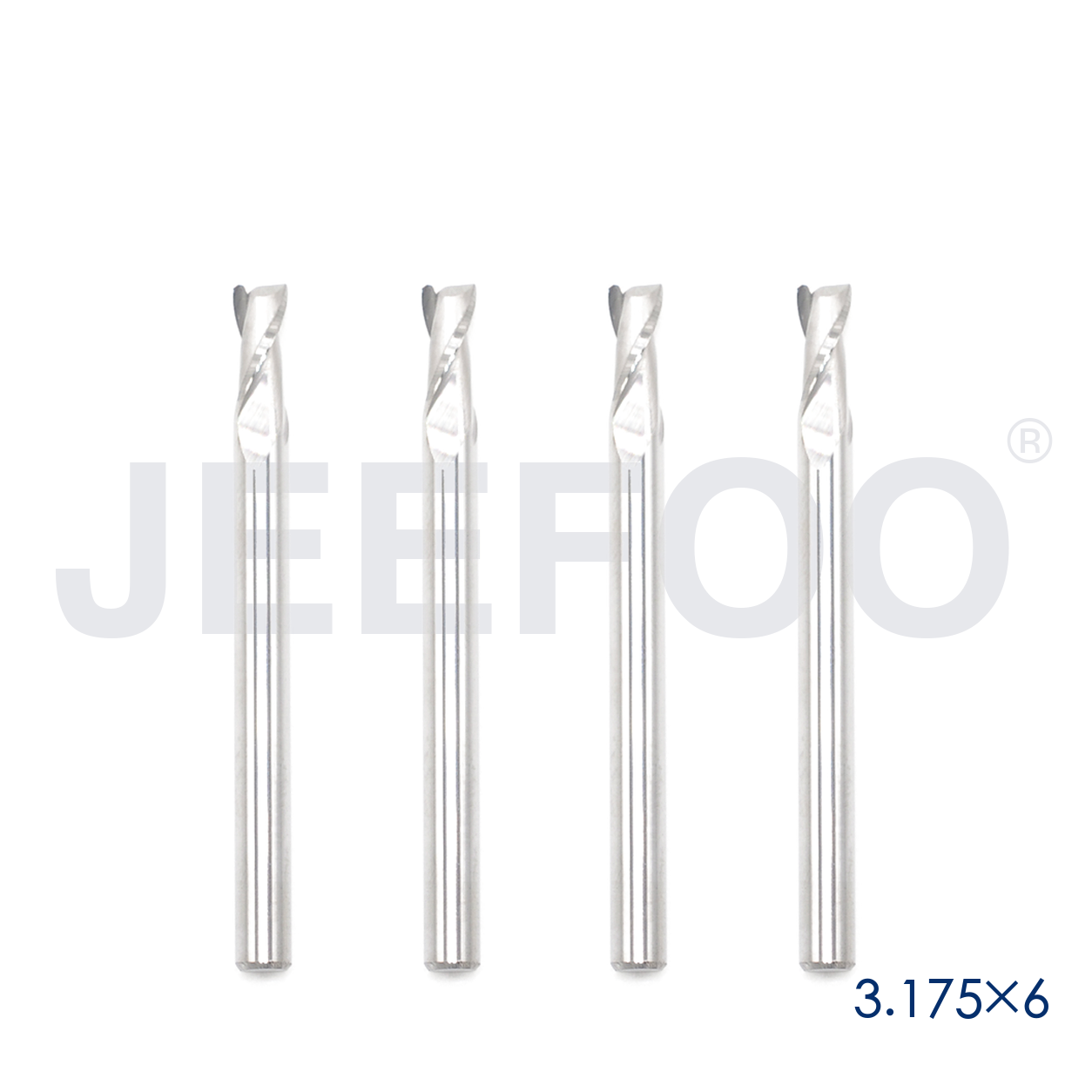 3.175x6 Two Spiral Flute Bits solid carbide end mill