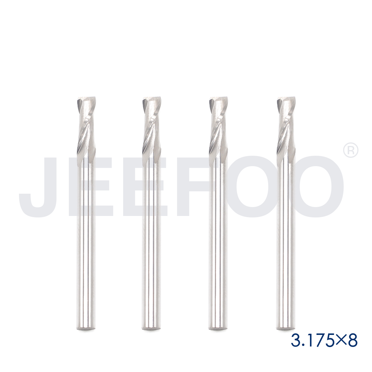 3.175x8 Two Spiral Flute Bits solid carbide end mill