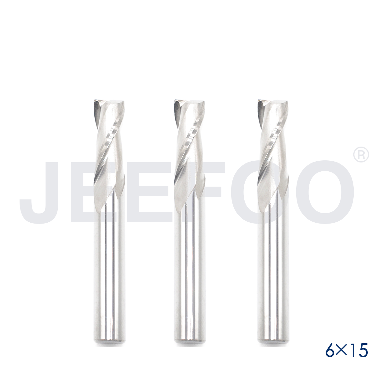 6x15 Two Spiral Flute Bits solid carbide end mill