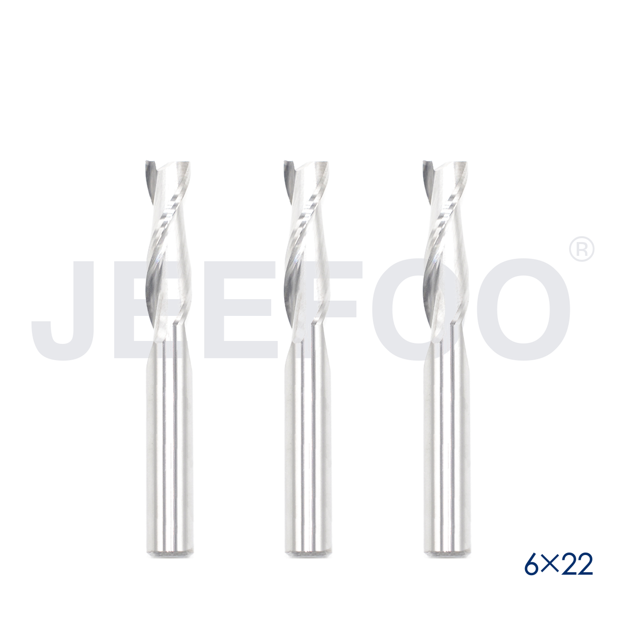 6x22 Two Spiral Flute Bits solid carbide end mill