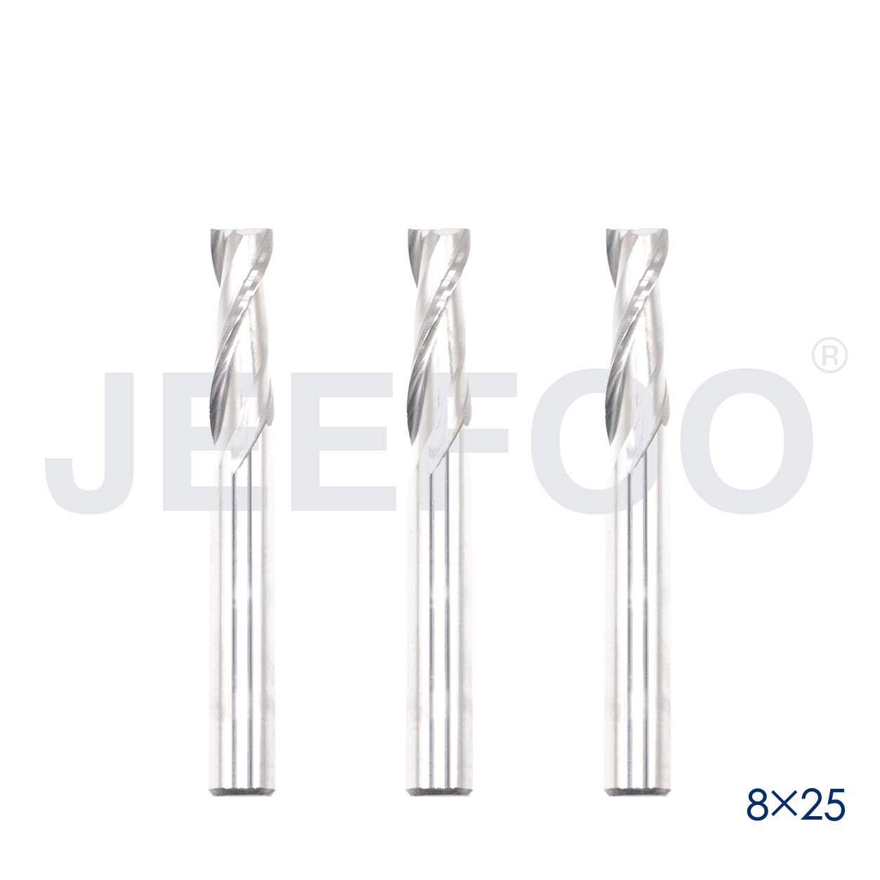 8x25 Two Spiral Flute Bits solid carbide end mill