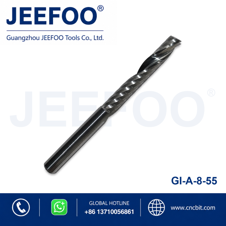 8x55 Extended Blade Single Edge Carbide Spiral CNC Bits, Multi-scene Cutter for Metal & Non-metal product image