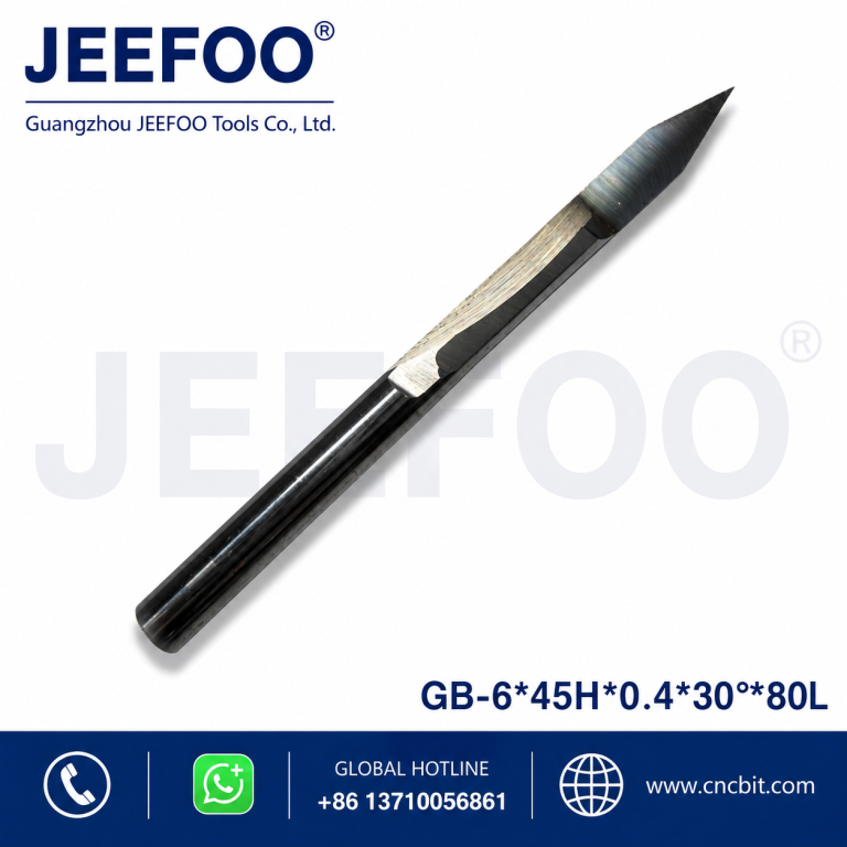 6x80Lx45Hx0.4x30 Best Precision Long Cel Flat Bottom Engraving Bit for CNC Relief Carving product image