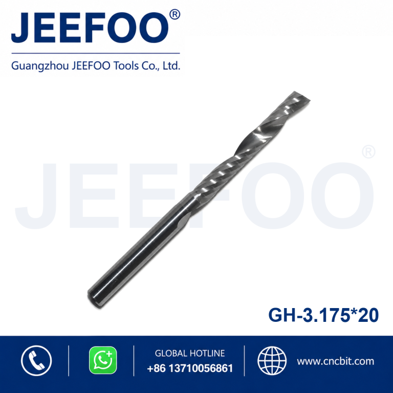 3.175x20 Single Flute End Mill Shank Upcut Spiral Router Bit for Aluminum Wood & Plastic CNC Milling Cutter for Soft Metal product image