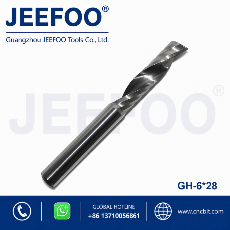 6x28 One Flute Spiral Router Bit Carbide CNC Engraving Tool for Plastic Wood Panels product image