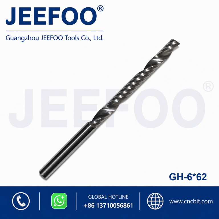 6x62 Tungsten Steel GH Single Spiral Flute Bits CNC Milling Cutter for Carving & Cutting product image