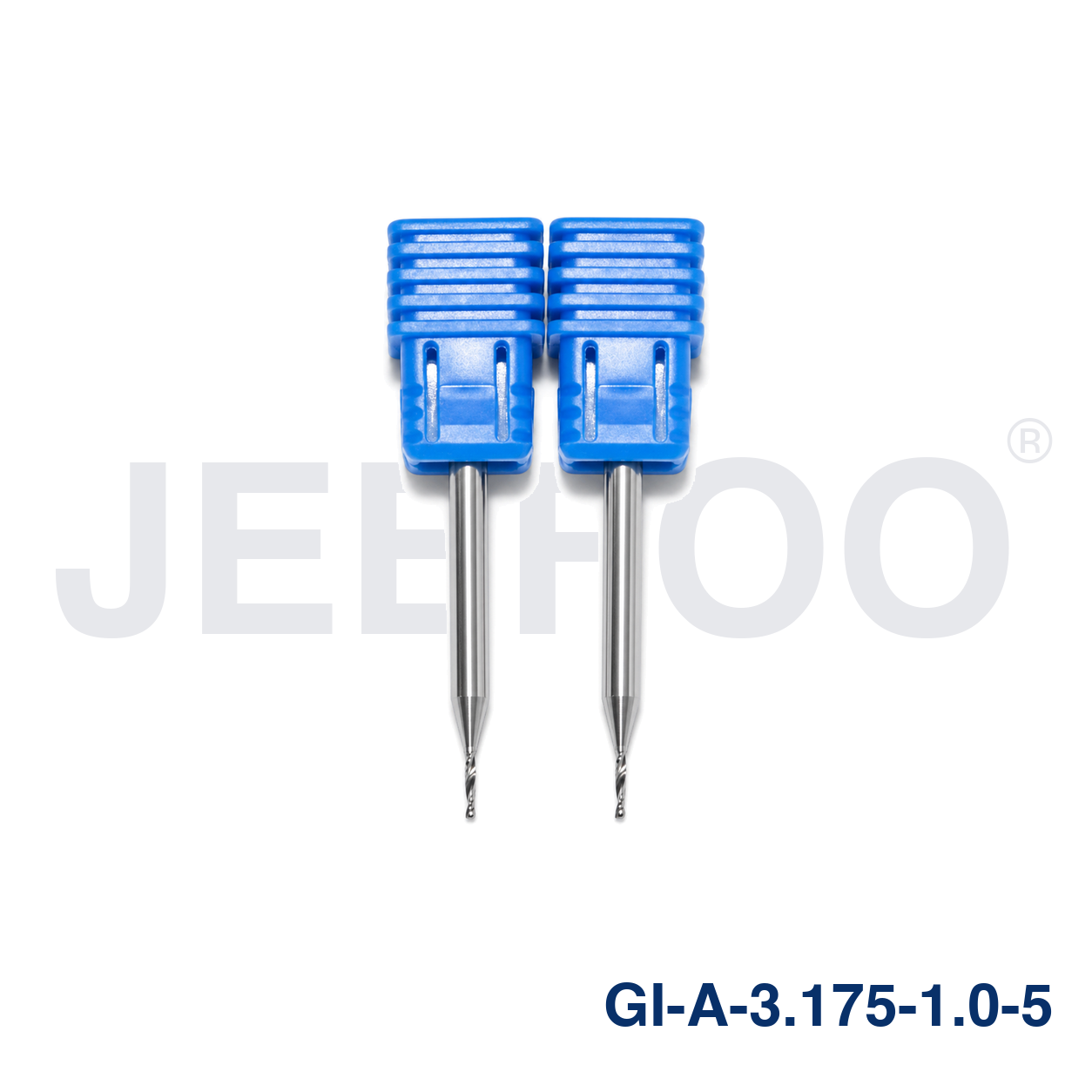 Two blue spiral flute bits