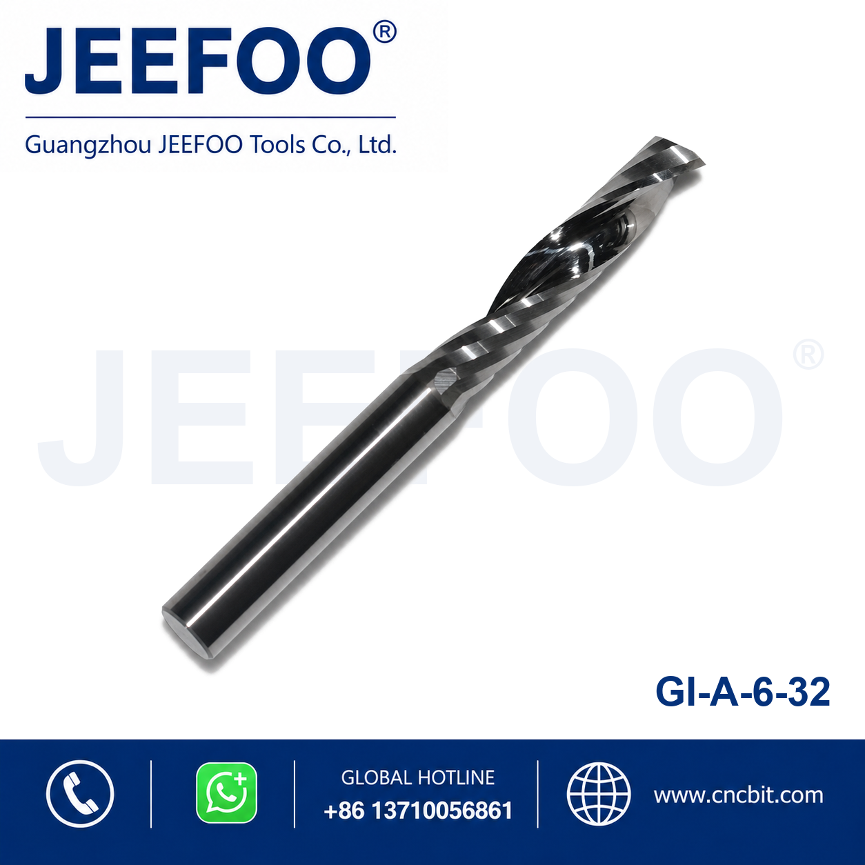 6x32 single flute spiral bit for CNC aluminum