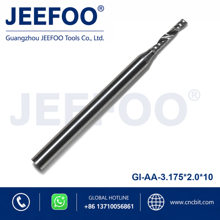 3.175x2.0x10 Durable AA Single Spiral Flute End Mill for Acrylic PVC Plastic Carving product image