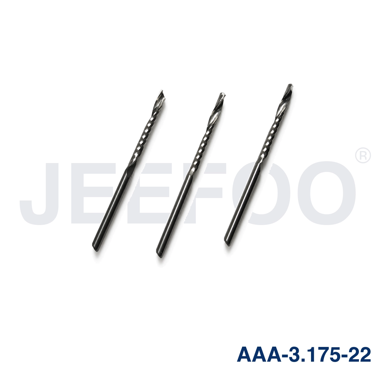 3.175x22 AAA single spiral flute CNC router bit detail B