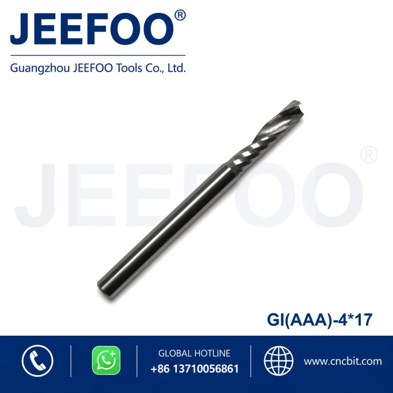 4x17 AAA Grade Single Spiral Flute Carbide Router Bit, No Scratch Precision Engraving Tool Fit CNC Router Machine for Acrylic Material product image