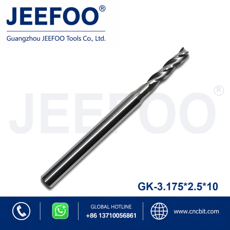 3.175x2.5x10 3 Flute End Mills, CNC Router Bits and Tungsten Carbide Engraving Cutters for Wood, MDF and PVC product image