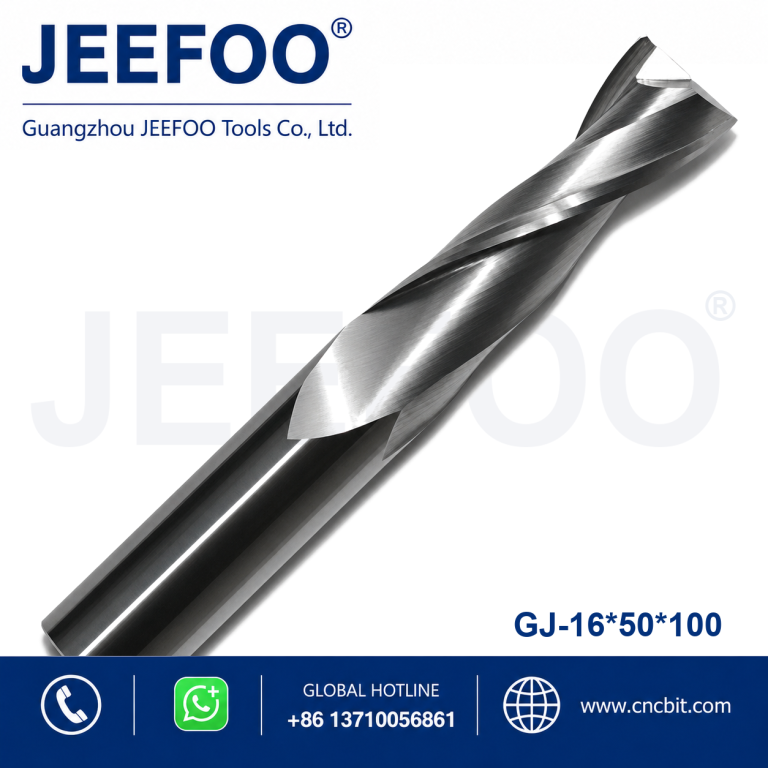 16x50x100 Two Spiral Flute Bits - CNC Machine Down Cut Mill Downcut CNC Router Bits Flat End Mill Down Cut One Single Flute Spiral End Mill Carbide Bits product image