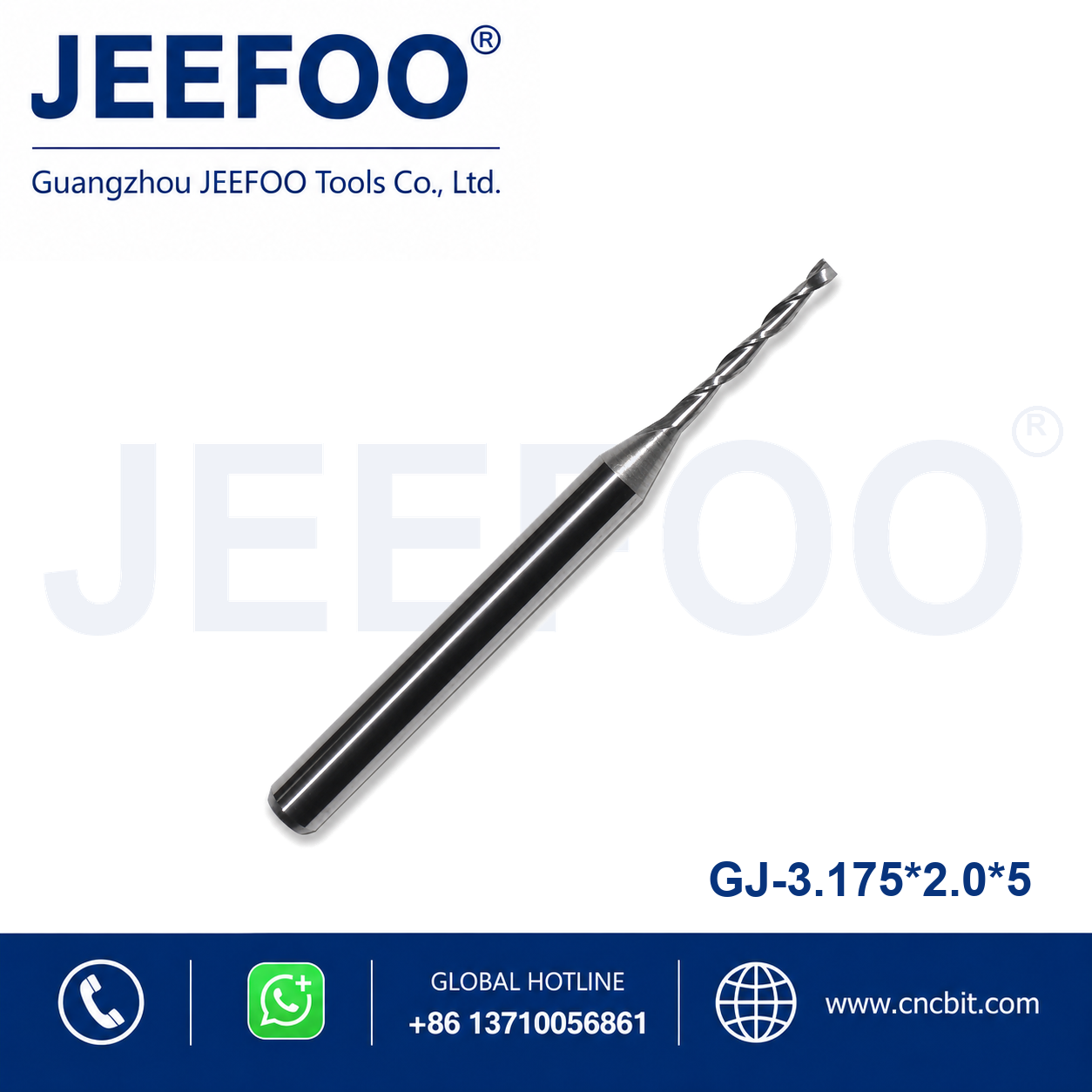 3.175x2.0x5 Two Spiral Flute Bits CNC router cutter