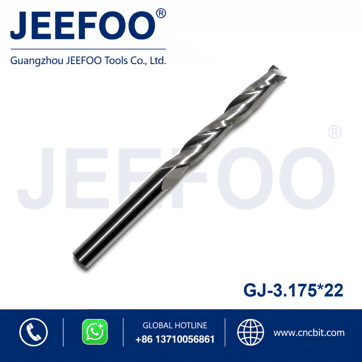 3.175x22 Two Spiral Flute Bits CNC router cutter