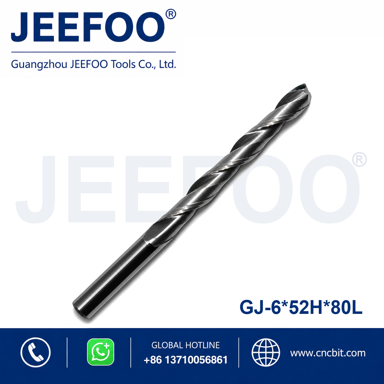 6x52Hx80L Two Spiral Flute Bits CNC router cutter