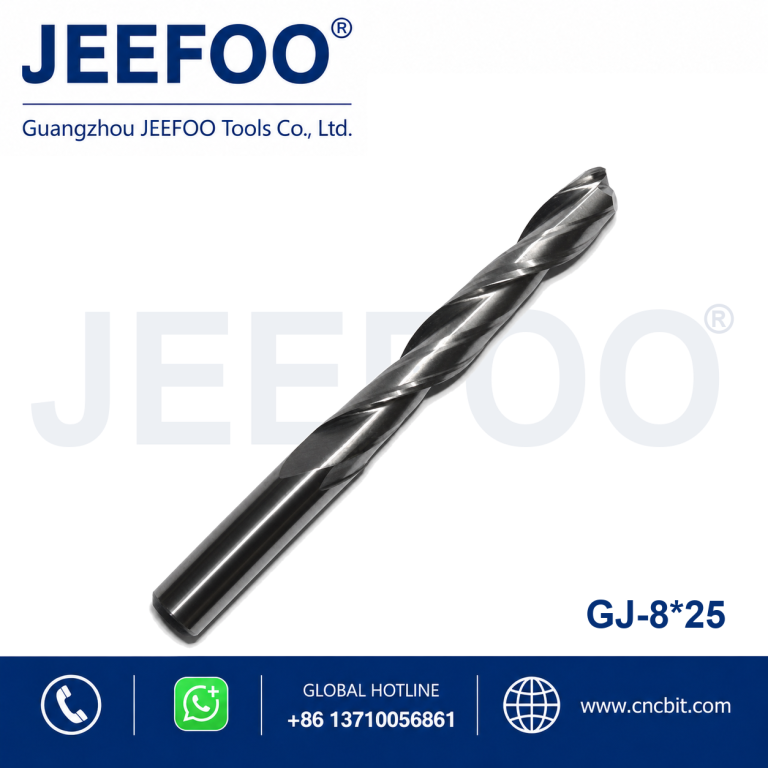 8x25 Two Spiral Flute Bits - Double Flute Carbide Mill Spiral Cutter Wood CNC Router Bits product image