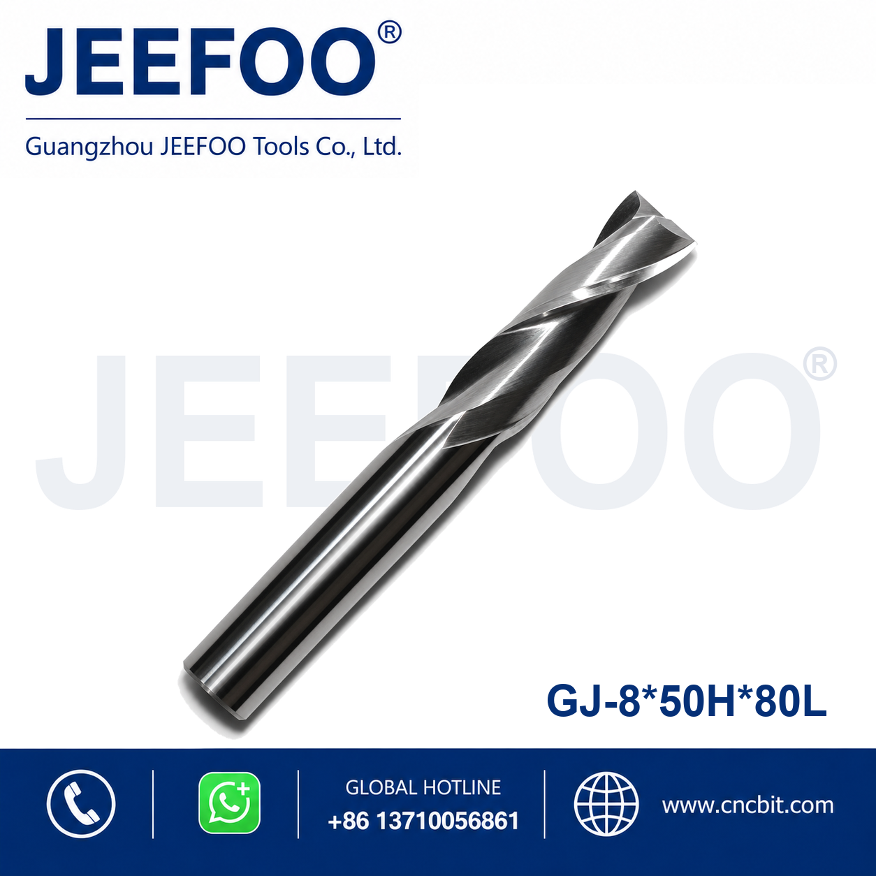 8x50Hx80L Two Spiral Flute Bits CNC router cutter