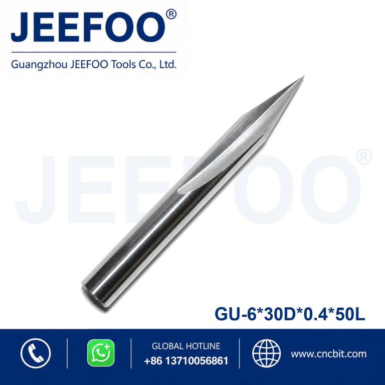 6x30Dx0.4x50L Two Straight Flute Engraving Bits for CNC Relief Engraving product image