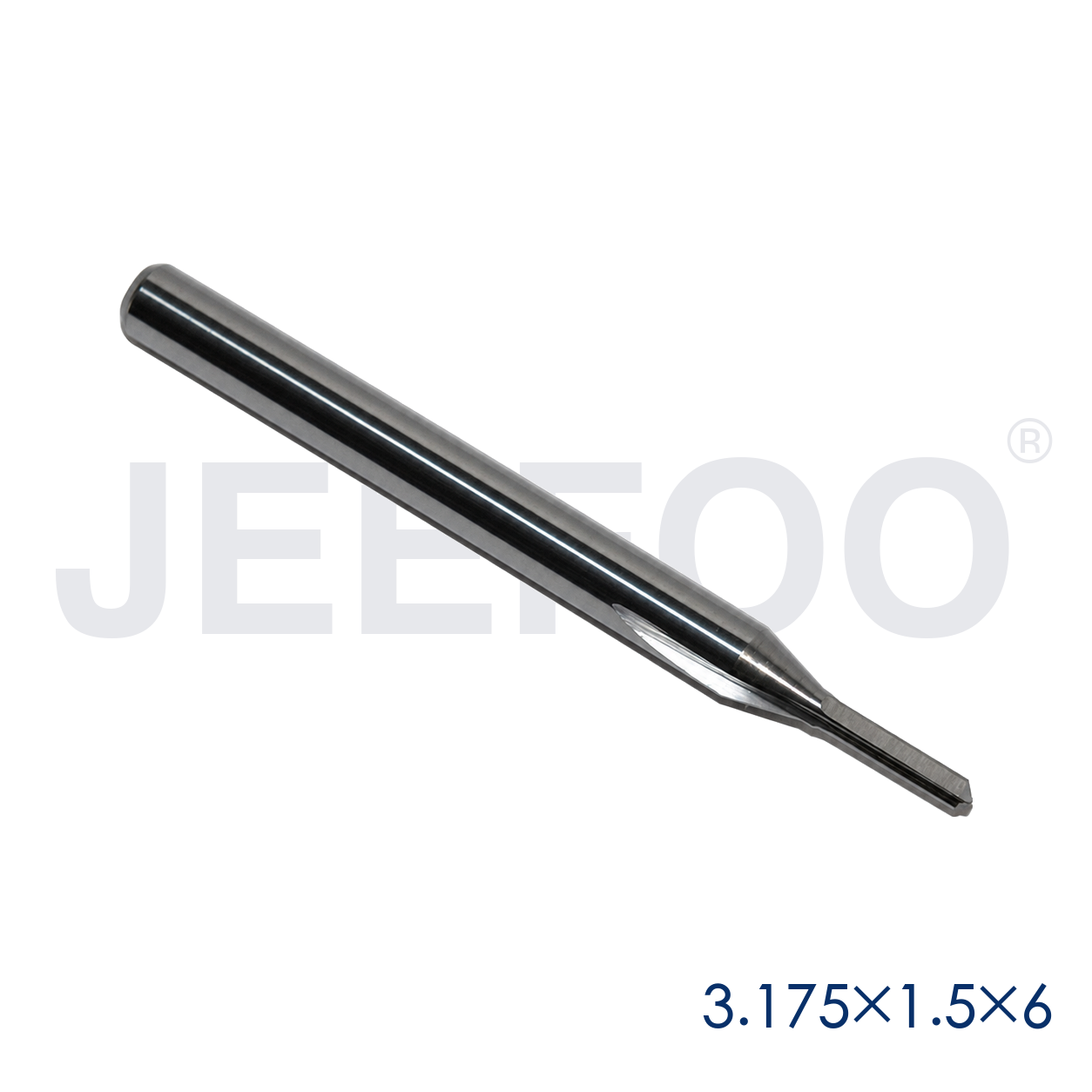 3.175x1.5x6 Two Straight Flute Bits detail B