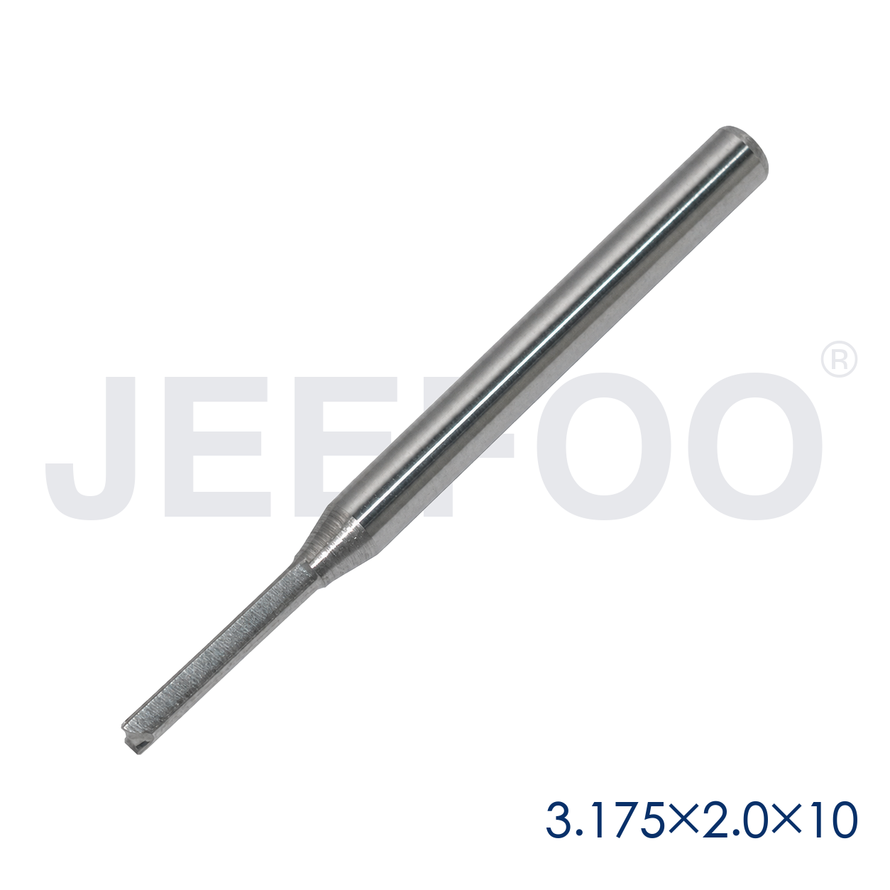 3.175x2.0x10 Two Straight Flute Bits detail B