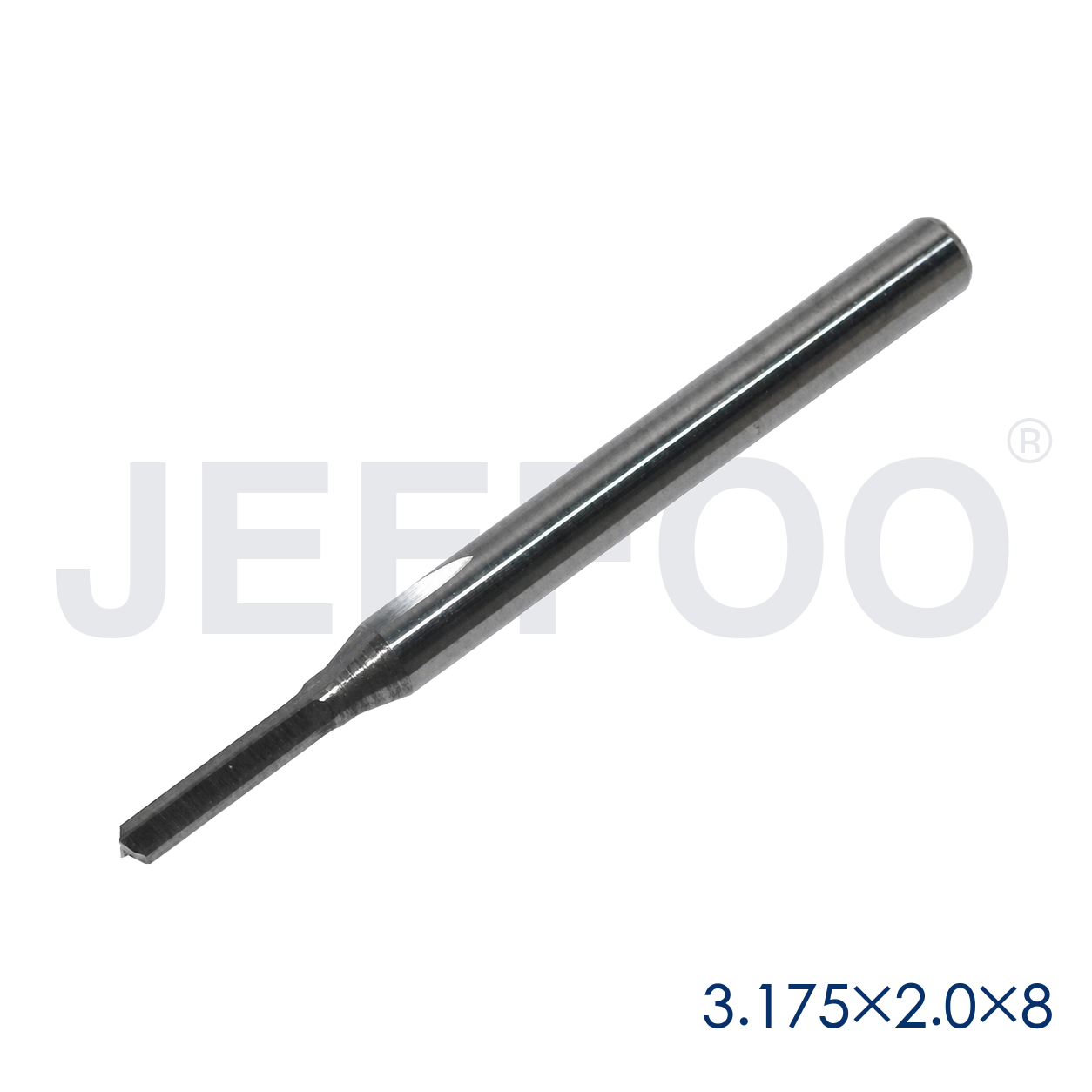 3.175x2.0x8 Two Straight Flute Bits detail B