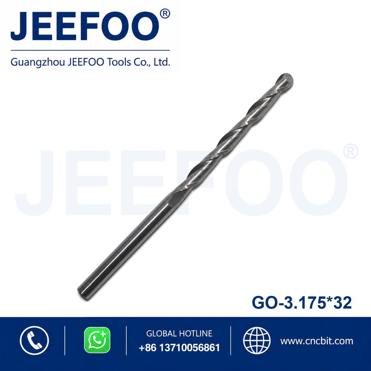3.175x32 two flute ball nose end mill