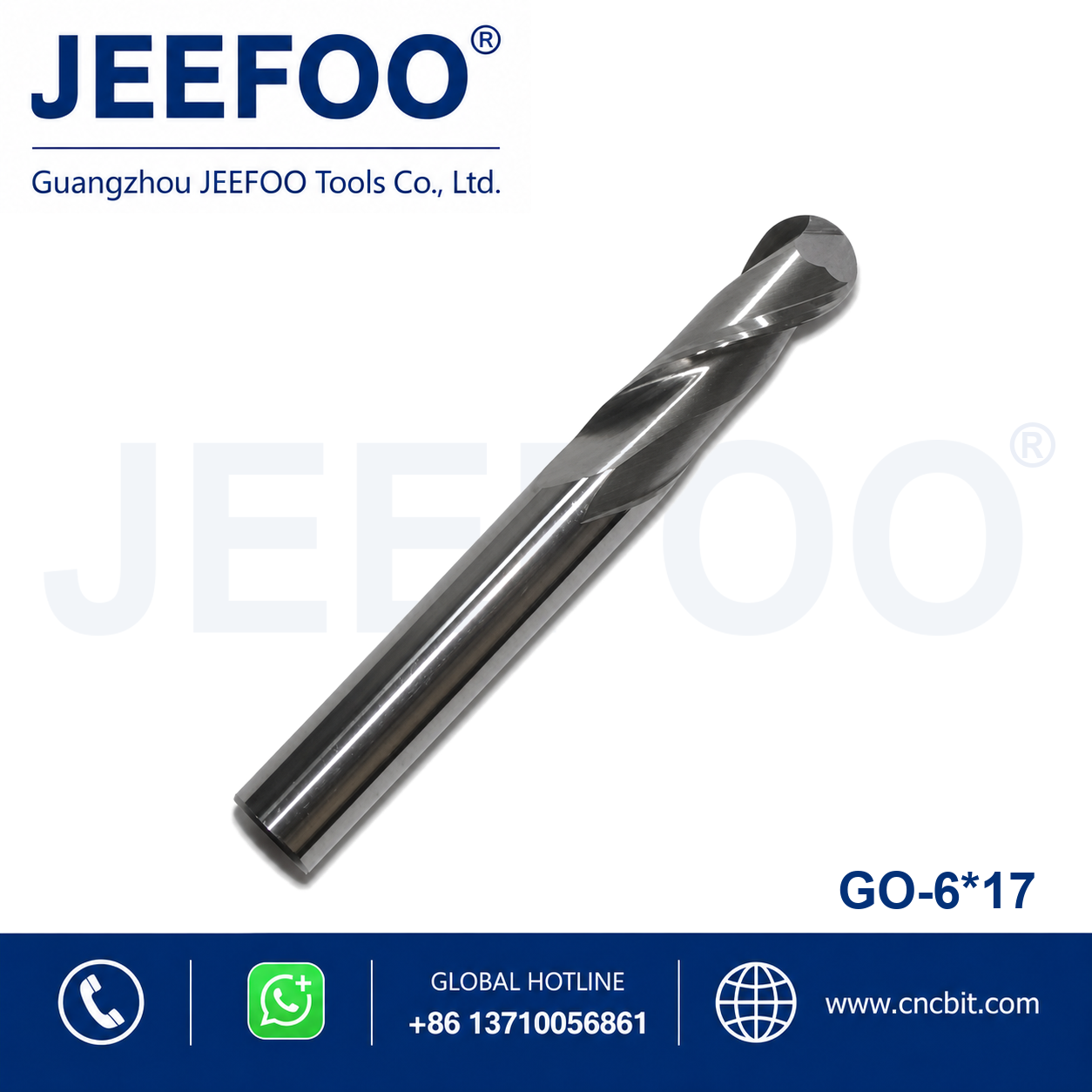 6x17 two flute ball nose end mill