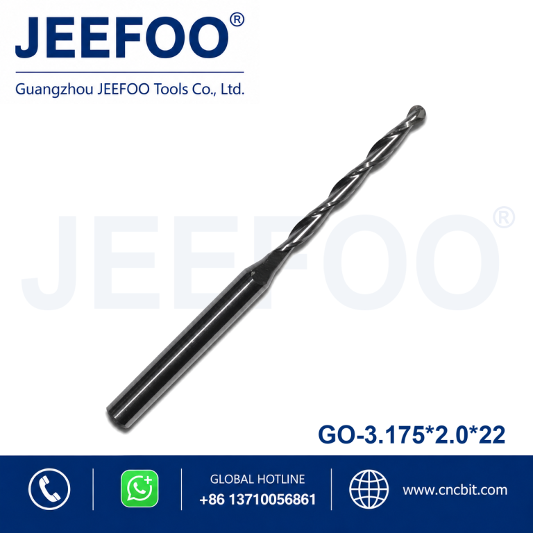 3.175x2.0x22 Double Flute Ball End Mill for Clean 3D Carving product image
