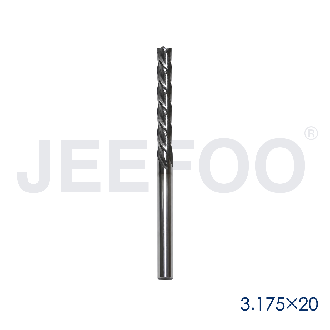 3.175x20 Grade A 4 Flute Left Spiral Down Cut Router Bit detail 1