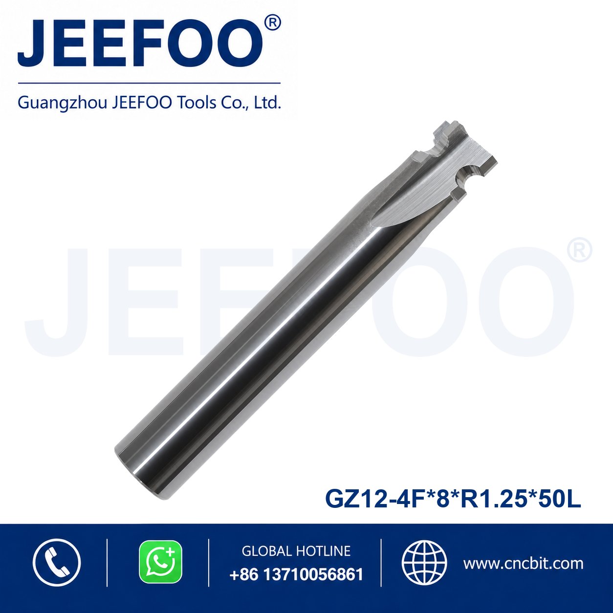 four flute inner R cutter 8xR1.25x50